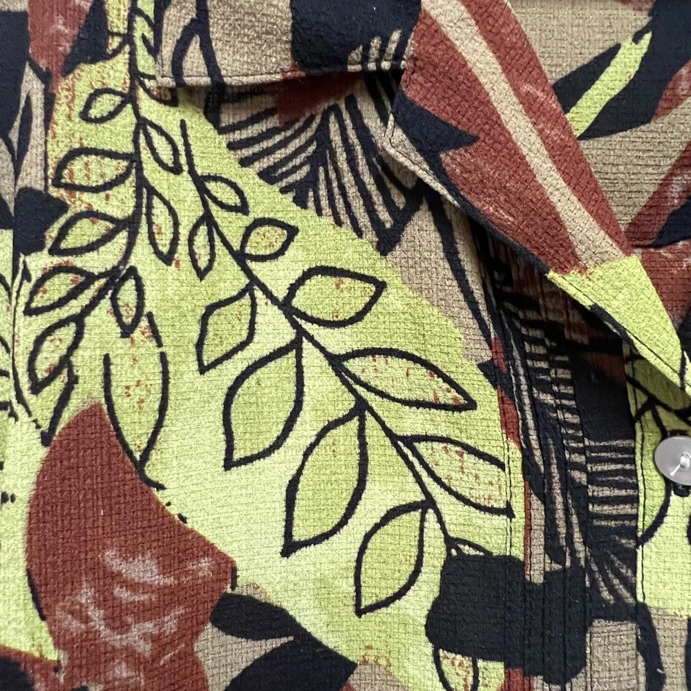 Koret A-Line Skirt Set in Black, Brown, and Green Leaf Print - Picture 3 of 6